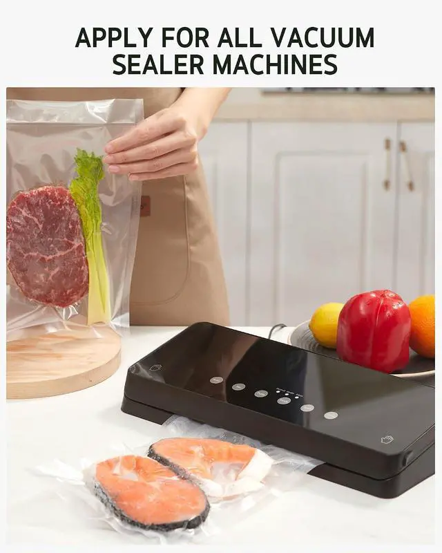 Alt view image 6 of 7 - Syntus 50 Pcs Vacuum Sealer Bags for Food, Quart Size 8x12, BPA Free | Precut Bags, Sous Vide Microwave Freezer Safe, Meal Prep, Food Vacuum Storage, For All Vacuum Sealers