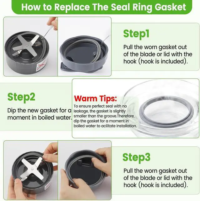 Alt view image 5 of 7 - 3Pcs Gaskets Replacement Rubber Seal Ring for Nutribullet Blender 600W 900W | Food-grade Silicone, BPA-free, Good Sealing & Leak-Proof, Long-Lasting, Nutribullet Replacement Part Accessories