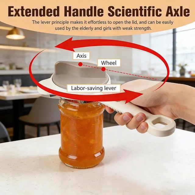 Alt view image 3 of 6 - New Jar Opener for Seniors, 4-in-1 Can Openers for Weak Hands & Arthritis Sufferers with Non Slip Teeth, Ergonomic Non-Slip Handle, Fits 1-3.5 Inch Kitchen Mason Jars, Bottle & Cans