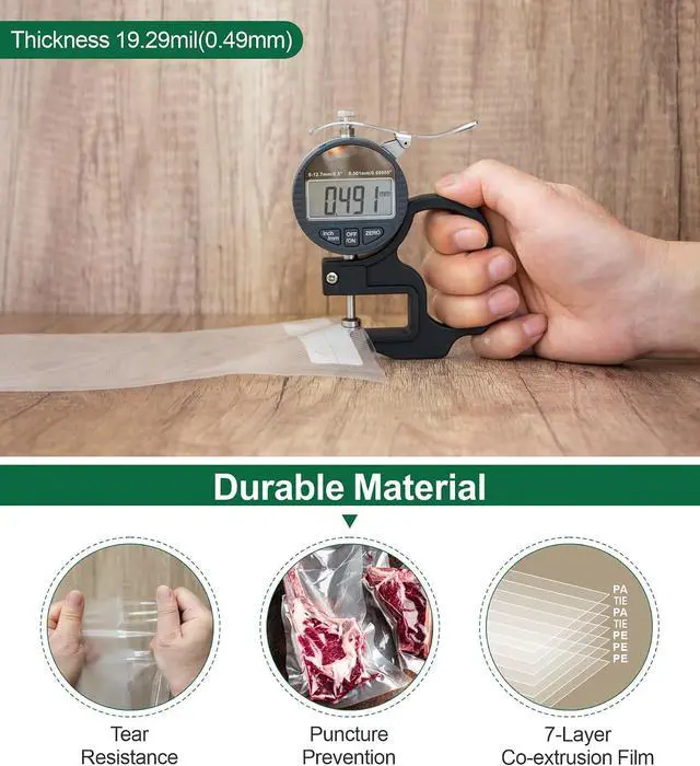 Alt view image 4 of 7 - Pint Vacuum Sealer Bags for Food, 50 6x10 Inch, Preprinted Label, BPA-free Heavy Duty Small Food Saver Bags, Ideal for Sous Vide Bags, Freezer, Seal a Meal