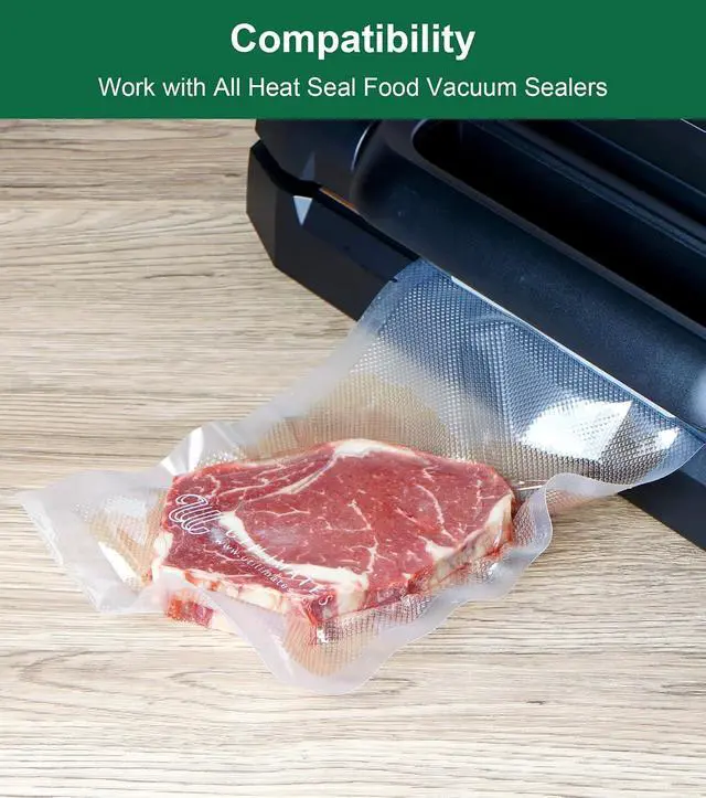 Alt view image 5 of 7 - Pint Vacuum Sealer Bags for Food, 50 6x10 Inch, Preprinted Label, BPA-free Heavy Duty Small Food Saver Bags, Ideal for Sous Vide Bags, Freezer, Seal a Meal