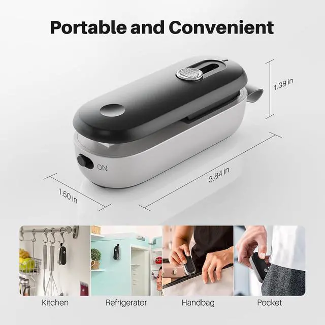 Alt view image 5 of 7 - ODSD 2 in 1 Mini Bag Sealer - Heat Seal & Cutter with Lanyard, Portable Handheld Chip Bag Sealer for Snacks, Candies & Food Storage (Batteries Included)