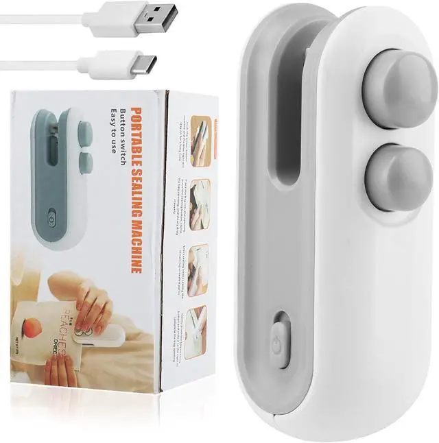 Main image of Mini Bag Sealer, 2 in 1 Chip Bag Sealer and Cutter USB Rechargeable | Vacuum Food Sealer Bag, Portable Handheld Snack Bag Sealing Machine Mini Resealer for Plastic Bags