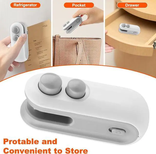 Alt view image 6 of 7 - Mini Bag Sealer, 2 in 1 Chip Bag Sealer and Cutter USB Rechargeable | Vacuum Food Sealer Bag, Portable Handheld Snack Bag Sealing Machine Mini Resealer for Plastic Bags