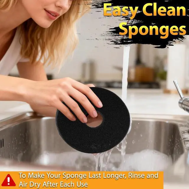 Alt view image 7 of 7 - 2Pcs Bar Salt Rimmer Sponges TonJin Black Replacement Sponge for Glass Rimmer, Margarita Salter, Lime Juice