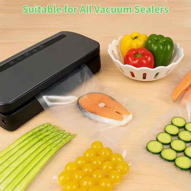 Alt view image 2 of 6 - MakMeFre Pint 6"x10"Vacuum Sealer Bags 50ct for Food Storage | BPA Free PreCut Food Grade,Commercial Grade,Heavy Duty Vacuum Food Freezer Bags,Great for Sous Vide Vacuum Sealer