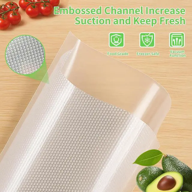 Alt view image 5 of 6 - MakMeFre Pint 6"x10"Vacuum Sealer Bags 50ct for Food Storage | BPA Free PreCut Food Grade,Commercial Grade,Heavy Duty Vacuum Food Freezer Bags,Great for Sous Vide Vacuum Sealer