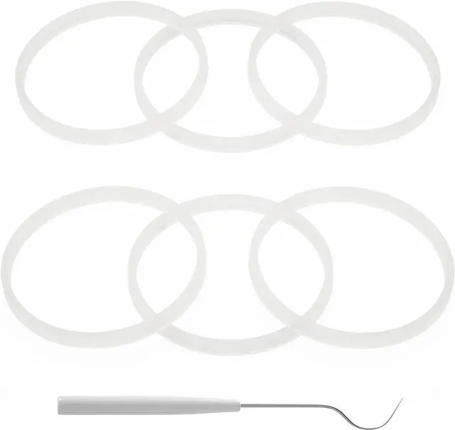 Main image of 6-Pack Sealing Gaskets 3.2 inch/8.3 cm Rubber Gaskets O-Ring White Replacement Parts for Ninja Professional Blenders BL660 BL770 BL780