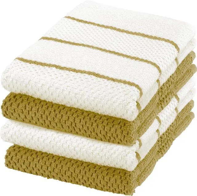 Main image of DecorRack 100% Cotton Terry Kitchen Towels, 16 x 19 in, Capuccino (4 Pack)