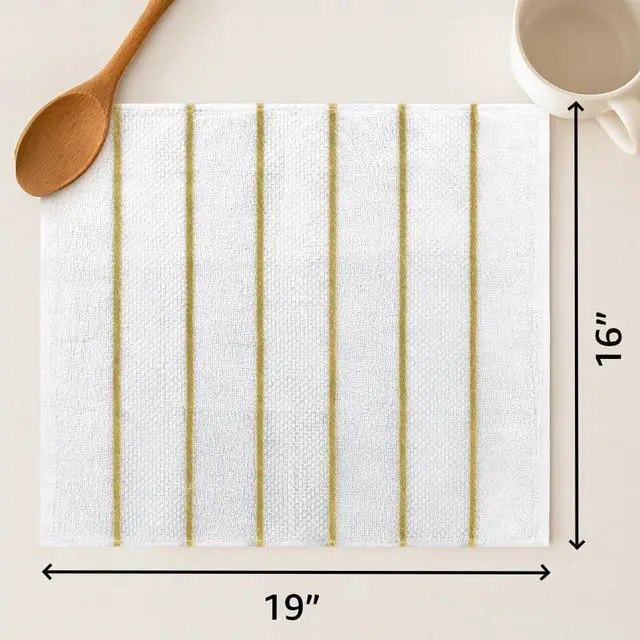 Alt view image 2 of 7 - DecorRack 100% Cotton Terry Kitchen Towels, 16 x 19 in, Capuccino (4 Pack)