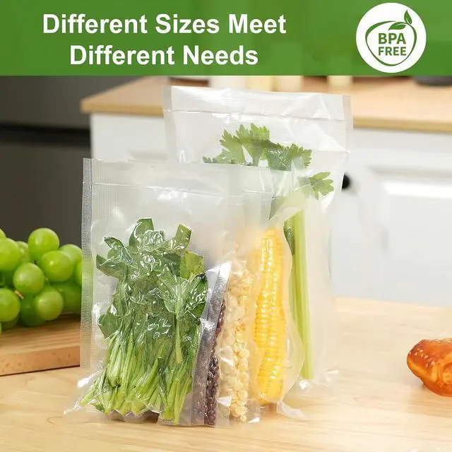 Alt view image 2 of 7 - Vacuum Sealer Bags for Food Storage, 100pcs Precut Pint & Quart | 3Mil Embossed BPA-Free Puncture-Resistant Bags, Universal Fit for Sous Vide, Meal Prep, Freezer Storage & Food Preservation