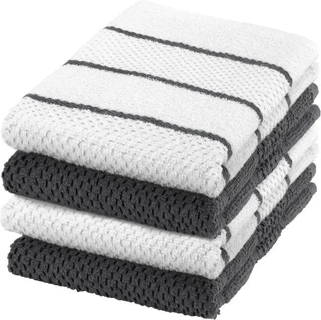 Alt view image 5 of 7 - DecorRack 100% Cotton Terry Kitchen Towels, 16 x 19 in, Capuccino (4 Pack)