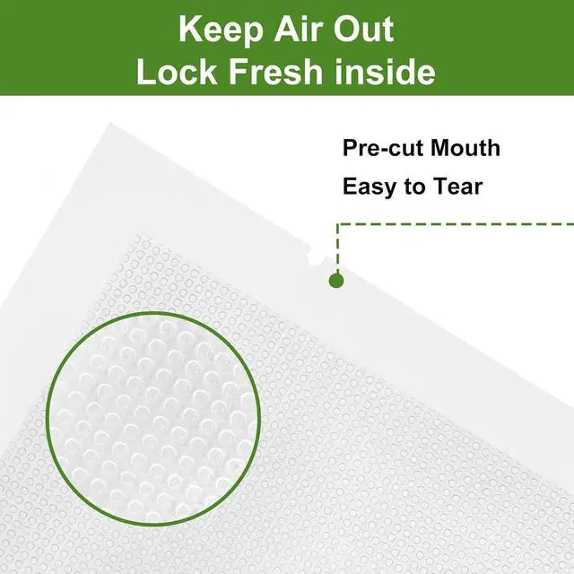 Alt view image 5 of 7 - Vacuum Sealer Bags for Food Storage, 100pcs Precut Pint & Quart | 3Mil Embossed BPA-Free Puncture-Resistant Bags, Universal Fit for Sous Vide, Meal Prep, Freezer Storage & Food Preservation