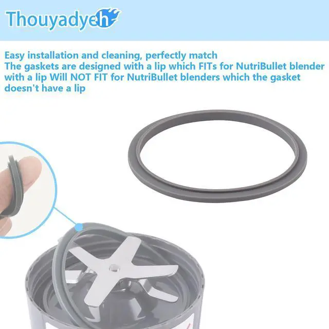 Alt view image 4 of 7 - 2 Pcs Blender Rubber O Ring Gaskets Replacement Part for NutriBullet Replacement Parts Accessories Blender 900 Series 600W and 900W