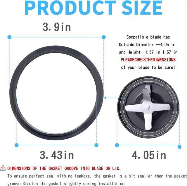 Alt view image 3 of 7 - 2 Pcs Blender Rubber O Ring Gaskets Replacement Part for NutriBullet Replacement Parts Accessories Blender 900 Series 600W and 900W