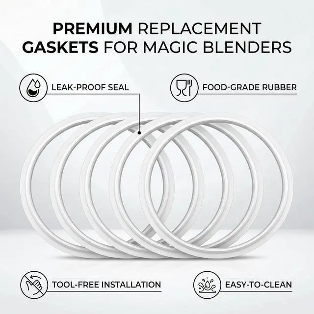 Alt view image 5 of 7 - 6Pcs New Replacement Gaskets Rubber Seal Blender Rubber Ring Replacement O Ring Blender Gasket Replacement for Magic Flat/Cross Blade (6PCS)