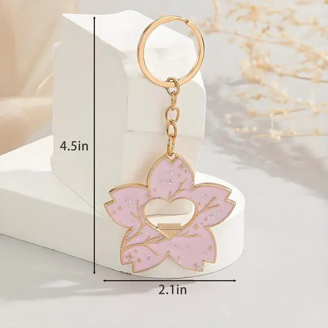 Alt view image 2 of 5 - Flower Bottle Opener Keychain, Pink Bottle Opener Keychain, Cherry Blossom Women's