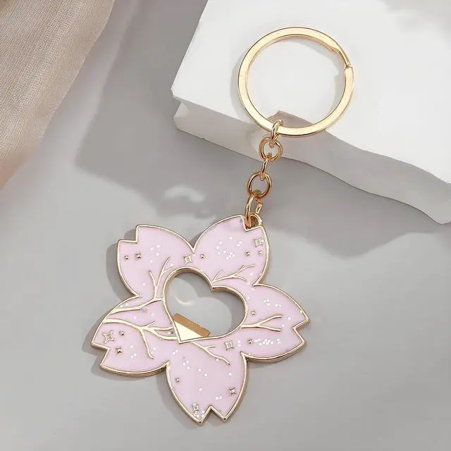 Alt view image 5 of 5 - Flower Bottle Opener Keychain, Pink Bottle Opener Keychain, Cherry Blossom Women's