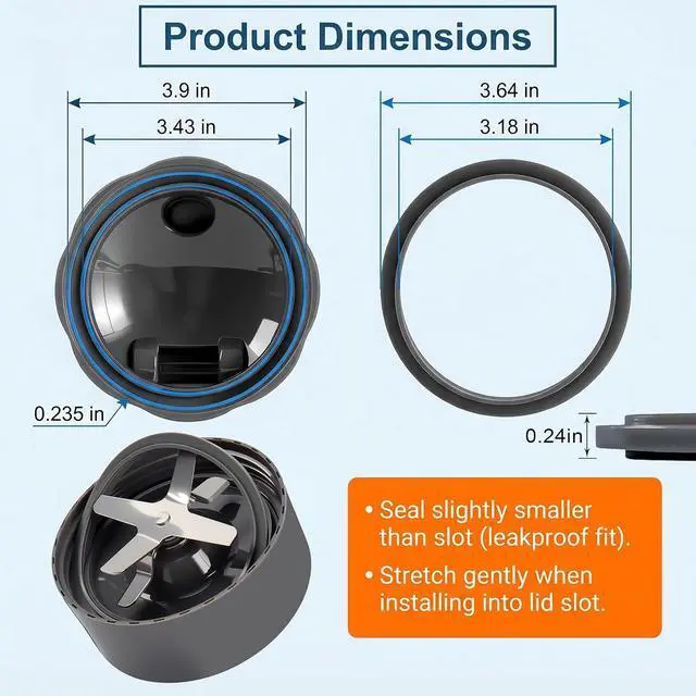 Alt view image 2 of 7 - 3 PCS Blender Gasket Replacement, Rubber Seal Rings Suitable for Nutribullet 900 Series Blenders with 600W and 900W (3 Pieces)