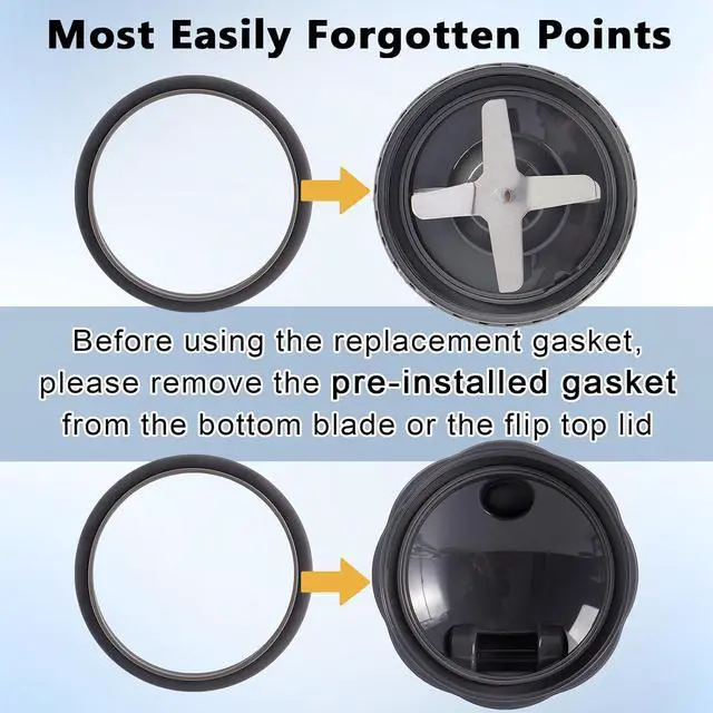 Alt view image 5 of 7 - 3 PCS Blender Gasket Replacement, Rubber Seal Rings Suitable for Nutribullet 900 Series Blenders with 600W and 900W (3 Pieces)