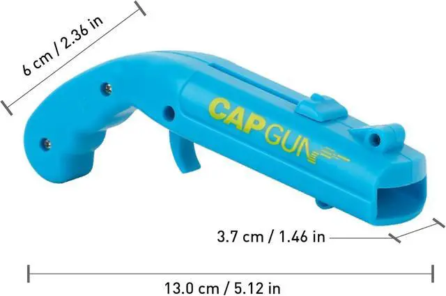 Alt view image 6 of 6 - cap gun bottle opener launcher shooter funny shooting gun creative beverage bottle opener, suitable for party games, family gatherings, outdoor barbecues (2pc black red)