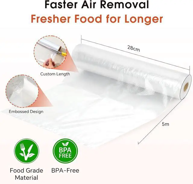 Alt view image 2 of 6 - Vacuum Sealer Rolls 2 Pack, 11 x 16 Vacuum Seal Bags for Food Storage Saver, BPA-Free Food Saver Bags Rolls for Freezer, Meal Prep & Sous Vide Cooking
