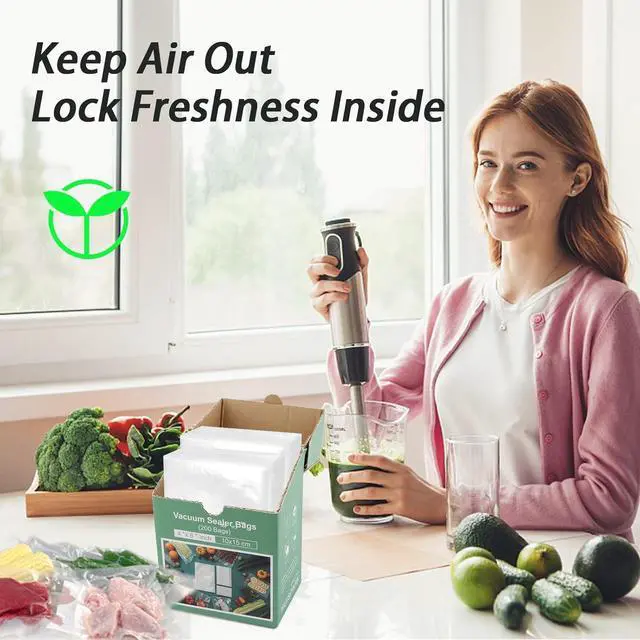 Alt view image 2 of 6 - Vacuum Sealer Bags, 4"*6" 50 Pcs Heavy Duty Pre-Cut Design Commercial Grade Food Sealable Bag for Heat Seal Food Storage, Great for Storage, Meal Prep and Sous Vide