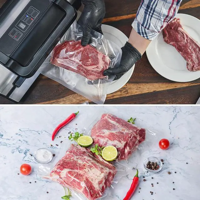Alt view image 3 of 6 - Vacuum Sealer Bags, 4"*6" 50 Pcs Heavy Duty Pre-Cut Design Commercial Grade Food Sealable Bag for Heat Seal Food Storage, Great for Storage, Meal Prep and Sous Vide