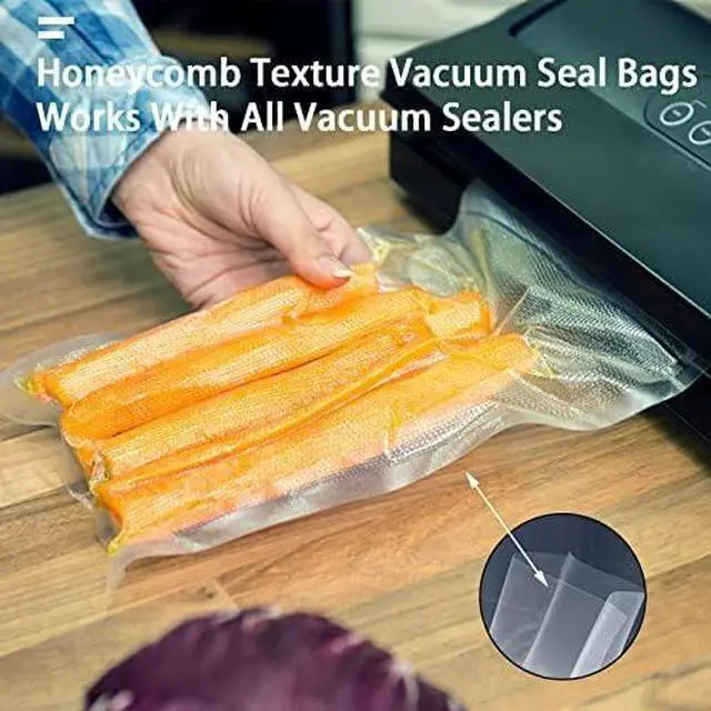 Alt view image 5 of 6 - Vacuum Sealer Bags, 4"*6" 50 Pcs Heavy Duty Pre-Cut Design Commercial Grade Food Sealable Bag for Heat Seal Food Storage, Great for Storage, Meal Prep and Sous Vide