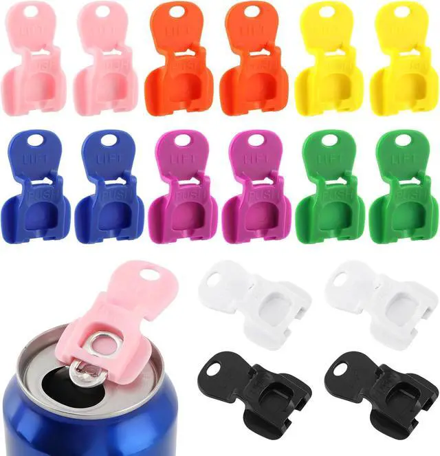 Alt view image 7 of 7 - 16PCS Easy Tab Opener & Drink Protector Reusable Soda Can Opener | Can Tab Lifters,Complete Cover Easy Tab Openers Drink Can Protector Cap for Soda Coke Beer