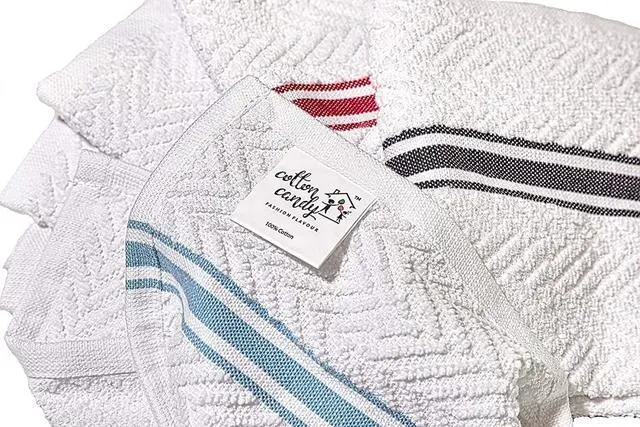 Alt view image 3 of 5 - Fashion Flavor - Terry Dish Towel Set of 6 Size 12"x12". Highly Absorbent, Soft Yet Sturdy, Machine Washable and with a Convenient Hanging Loop