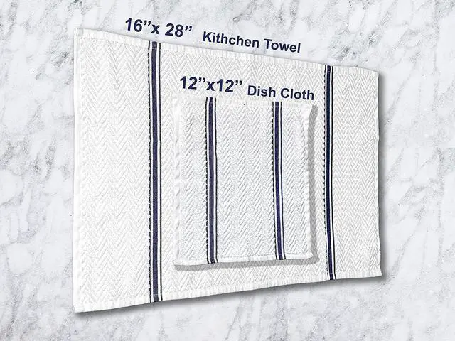 Alt view image 4 of 5 - Fashion Flavor - Terry Dish Towel Set of 6 Size 12"x12". Highly Absorbent, Soft Yet Sturdy, Machine Washable and with a Convenient Hanging Loop