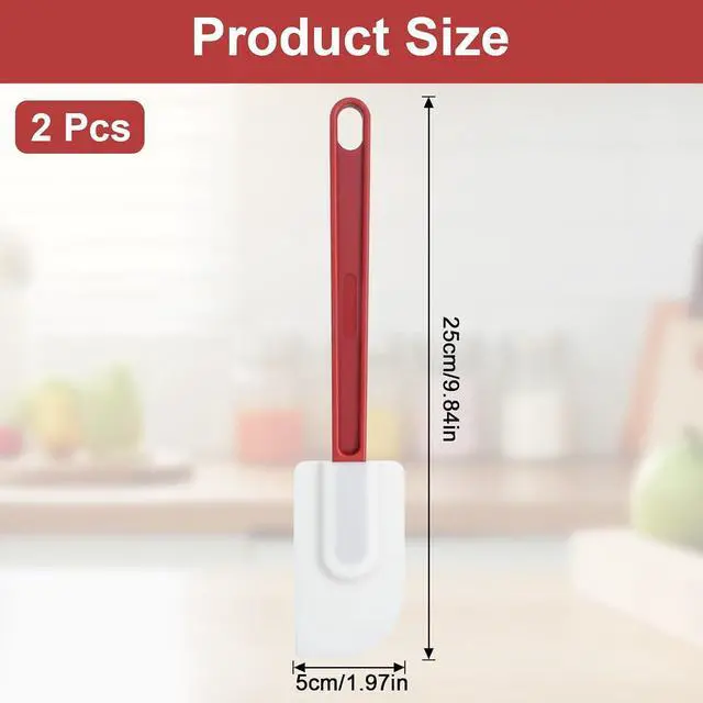 Alt view image 2 of 7 - 2PCS Spatulas Silicone Heat Resistant Silicone Scraper Spatula Rubber Rubber Scraper for Cooking Kitchen Use Utensils Sets