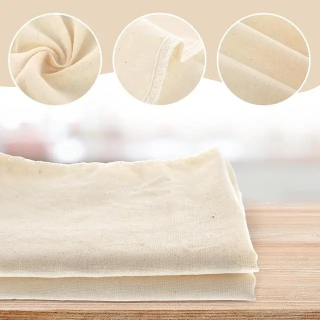 Alt view image 3 of 7 - Gjinxi Nut Milk Cloth Strainer 3 Pcs Cheesecloth Filter Bags Cream Color | Reusable Cotton Food Strainer, Colanders, Fit Almond, Soy, Oat Milk, Tea, Juices, Cold Brew Coffee