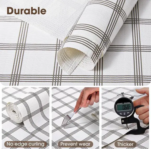 Alt view image 6 of 7 - Drawer and Shelf Liner for Kitchen Cabinets, Stripes, 12IN X 10FT | Non-Adhesive, Decorative, Easy to Cut, Non-Slip, Waterproof, Surface Protection, Cupboard, Bathroom, Closets