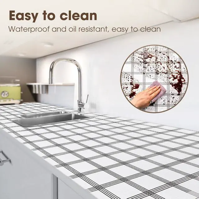 Alt view image 3 of 7 - Drawer and Shelf Liner for Kitchen Cabinets, Stripes, 12IN X 10FT | Non-Adhesive, Decorative, Easy to Cut, Non-Slip, Waterproof, Surface Protection, Cupboard, Bathroom, Closets