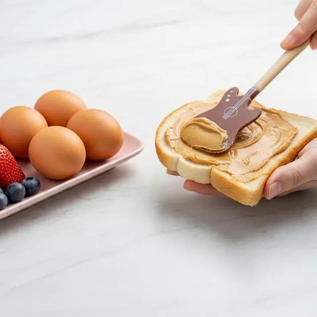 Alt view image 3 of 7 - Creative Guitar-shaped Silicone Spatula Set: Music-themed Tools, Two-tone Guitar Silicone Spatulas, Cooking Tools, A Great Helper in Kitchen Cooking.