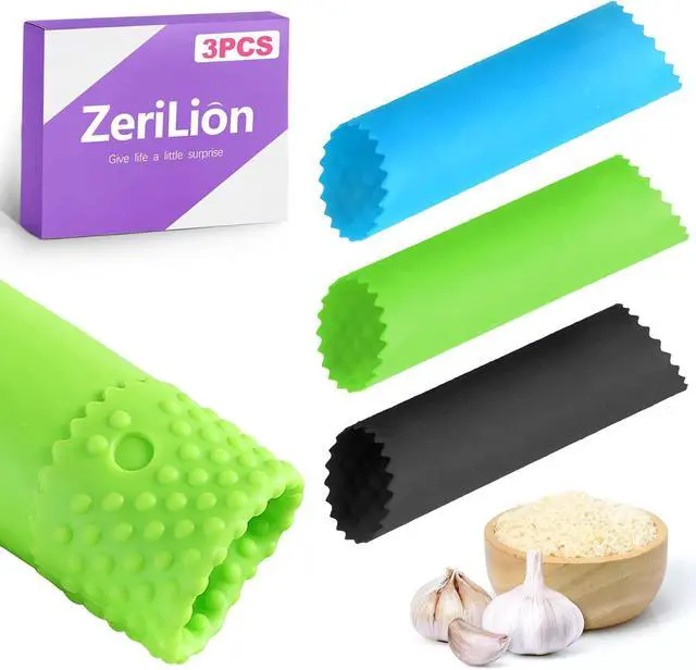 Main image of 3pcs Silicone Garlic Peeler Tube Roller - Garlic Peeler, Roller, Rocker, Skin Remover Tool, Easy Clean Kitchen Gadget for Chefs Home Cooking