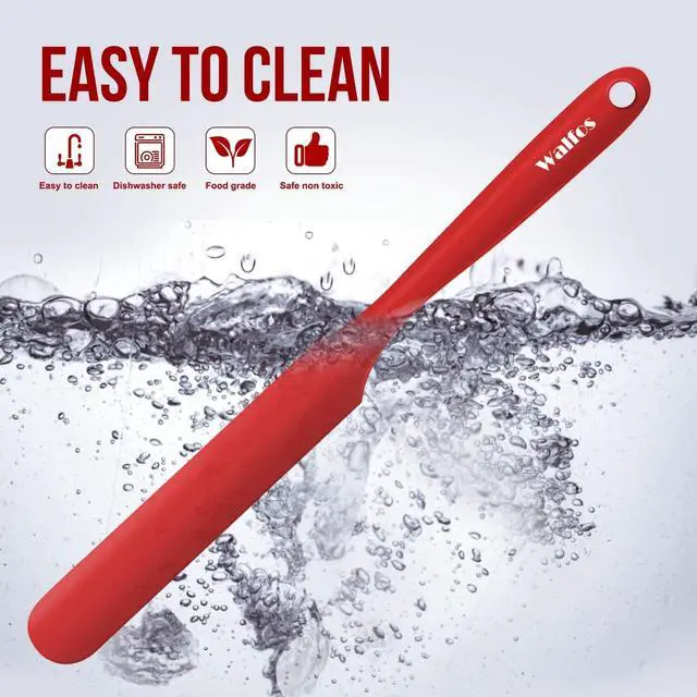Alt view image 7 of 7 - Walfos Silicone Jar Spatula - High Heat Resistant Kitchen Spatulas(450°F,Cake Cream Butter Spatulas, for Cooking Mixing -BPA Free and Dishwasher Safe Mixing Batter Scraper Spatula, Red(2pcs)