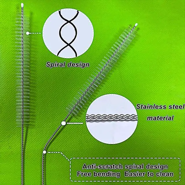 Alt view image 4 of 7 - Straw Cleaner Brush Extra Long 12 InchStraw Brush Cleaner Stainless Steel Nylon Bristles Cleaner Brush for Cleaning Stanley Tumbler,Straws, Water Bottles, Coffee Makers,Pet Water Fountain 4-Pack