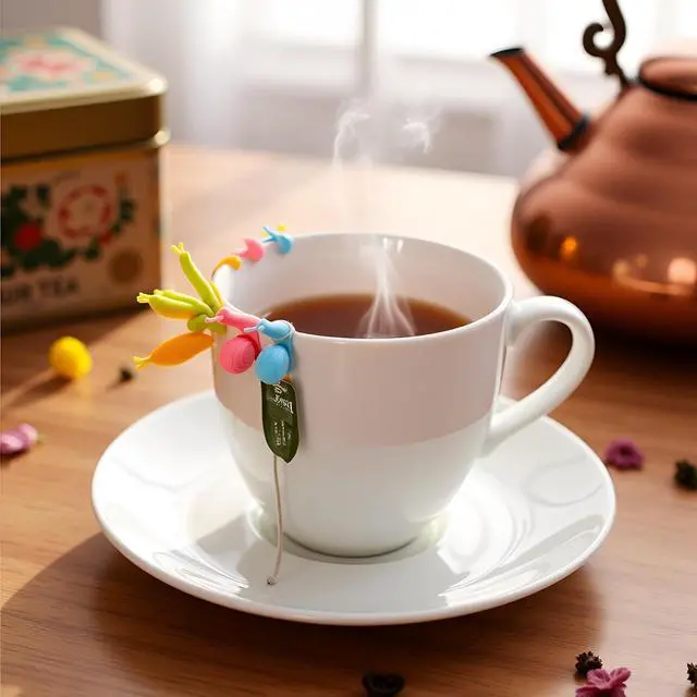 Alt view image 3 of 6 - 5 Pcs Colorful Snail Shape Silicone Tea Bag Holder Cup Snail Shaped Candy Silicone Tea Infuser Strainer Clip Gift Set Nice Design