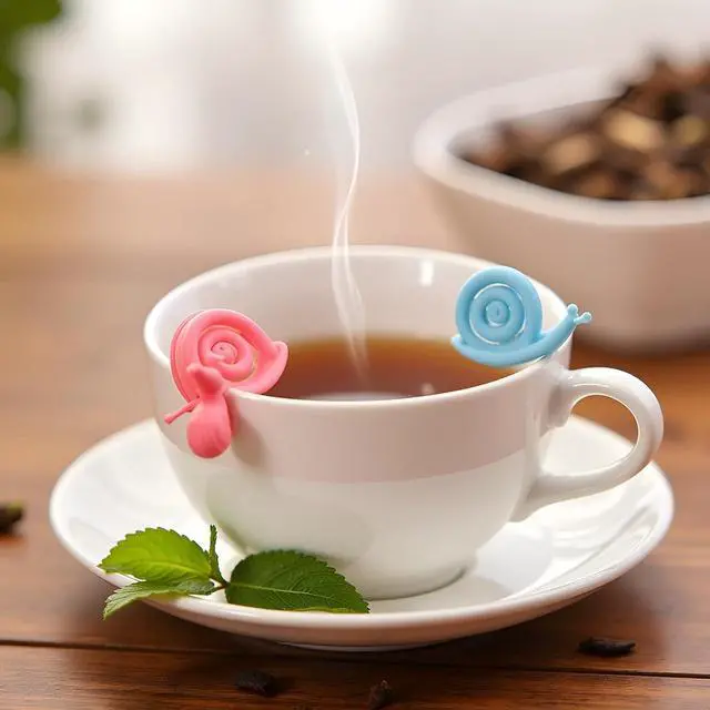 Alt view image 6 of 6 - 5 Pcs Colorful Snail Shape Silicone Tea Bag Holder Cup Snail Shaped Candy Silicone Tea Infuser Strainer Clip Gift Set Nice Design