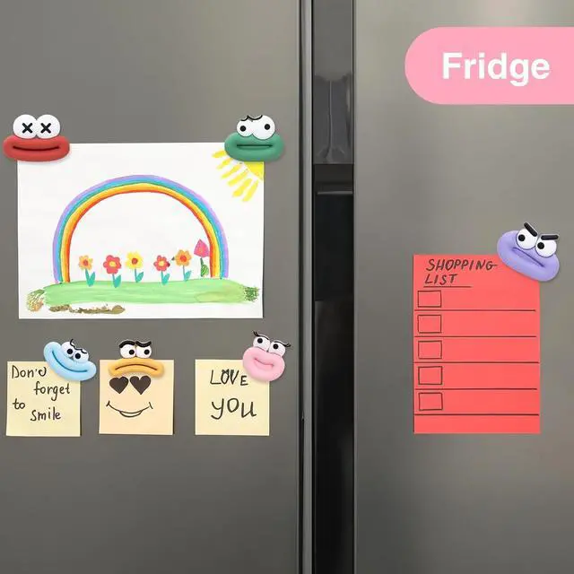 Alt view image 3 of 6 - 12Pcs Fridge Magnets Cute Refrigerator Magnets, Strong Magnets for Whiteboard Cabinet Locker, Rubber 3D Funny Decorative Magnets for Classroom Kitchen Office