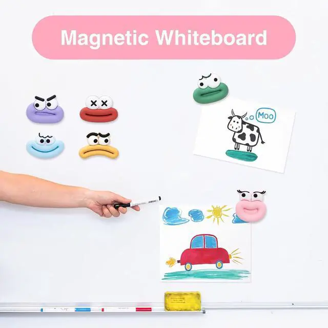Alt view image 4 of 6 - 12Pcs Fridge Magnets Cute Refrigerator Magnets, Strong Magnets for Whiteboard Cabinet Locker, Rubber 3D Funny Decorative Magnets for Classroom Kitchen Office