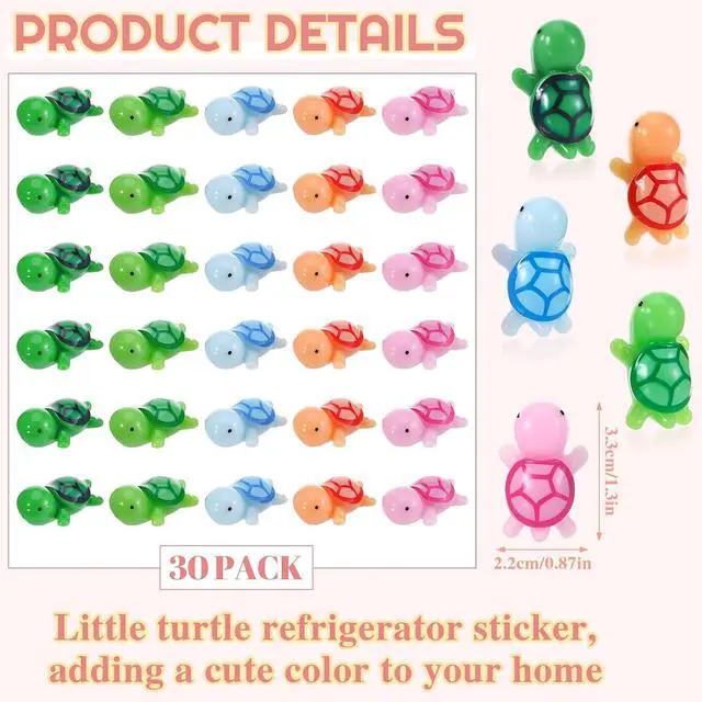 Alt view image 2 of 7 - Fridge Magnets Cute 30Pcs, Mini Resin Turtle Decorative Magnets | 30Pcs Resin Magnets, Mini Turtle Design, Strong Holding, for Fridge, Whiteboard, and Locker