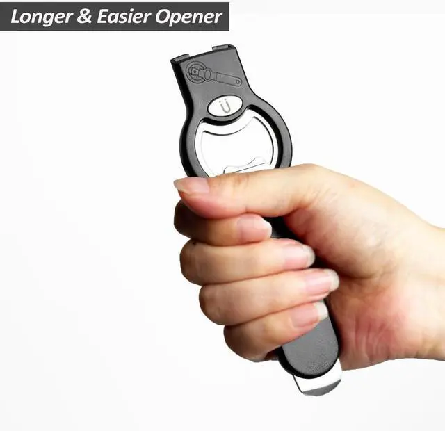 Alt view image 7 of 7 - 2-in-1 Magnetic Soda Can & Beer Bottle Opener-Dual Magnets for Fridge & Cap Catcher, Heavy Duty Stainless Steel, Perfect for Big Hands,Long nails, RV, Bartender, Gift for Father, Black, Openpro 1 Pack