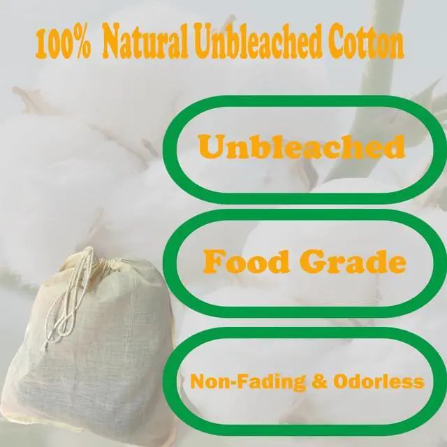 Alt view image 2 of 7 - Nut Milk Bag,Cheese Cloths Bag for Straining,Unbleached Cotton Reusable Ultra-dense Cheesecloth Strainer Bag for Juicing Almond Oat Soy Milk Yogurt Butter Wine Cooking Jelly Turkey(3 pc,12"x 12")