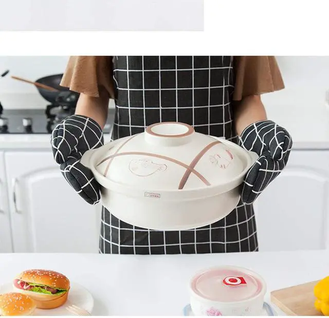 Alt view image 3 of 7 - Oven Mitts and Potholders BBQ Gloves-Oven Mitts and Pot Holders with Recycled Infill Silicone Non-Slip Cooking Gloves for Cooking Baking Grilling (4-Piece Set,Black)