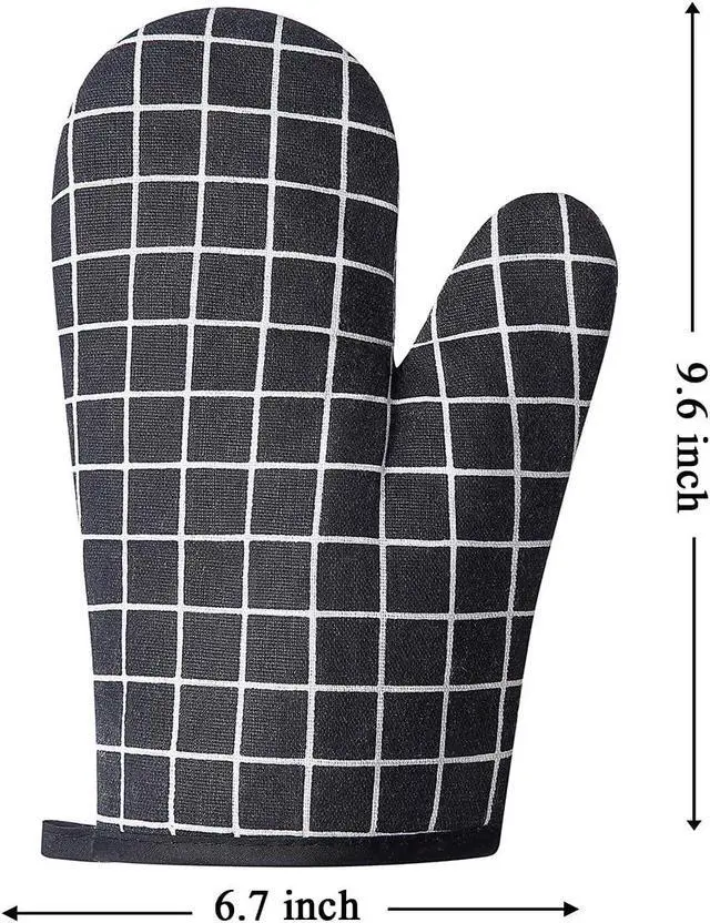 Alt view image 5 of 7 - Oven Mitts and Potholders BBQ Gloves-Oven Mitts and Pot Holders with Recycled Infill Silicone Non-Slip Cooking Gloves for Cooking Baking Grilling (4-Piece Set,Black)