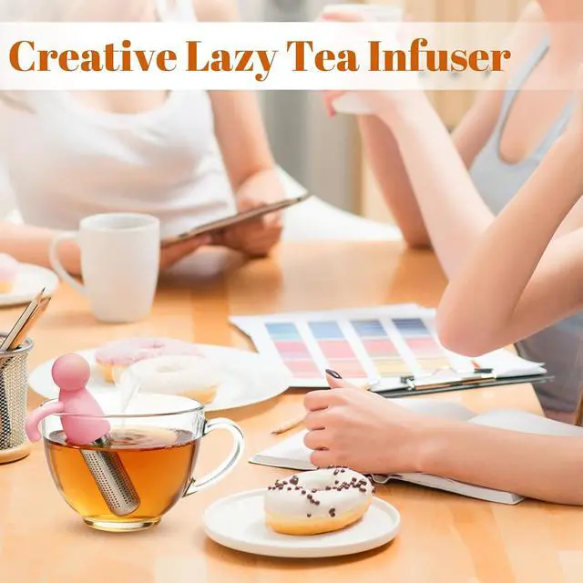 Alt view image 3 of 7 - Removable Tea Infuser, Stainless Steel, Pink | For Loose Tea, Extra Fine Mesh, Steeper Filter